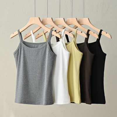 女士修身螺纹小吊带背心打底夏款