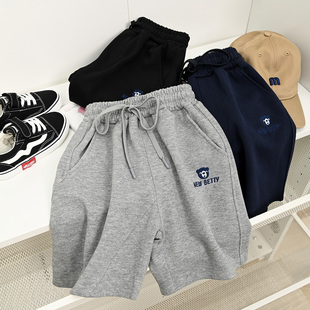 儿童珠地棉运动短裤 男童校园慢跑裤 中大童 五分裤子 夏款 童装