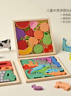 儿童木质拼图玩具积木