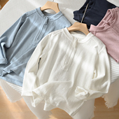 春夏款 雪花棉儿童立领打底衫 170中大童 T恤 男女童半开拉链长袖