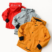 保暖夹克秋款 大口袋男童女童上衣收口袖 儿童连帽抽绳加绒外套 软