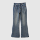 女士加绒喇叭裤 女装 高腰复古牛仔裤 秋冬款 休闲百搭微喇裤 薄绒