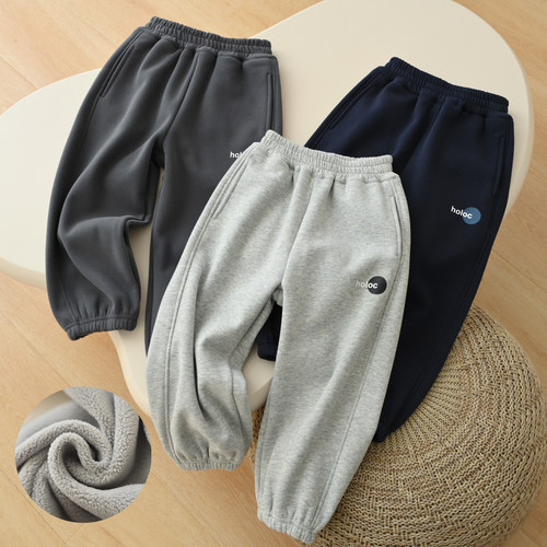 中大童儿童加绒收口运动裤