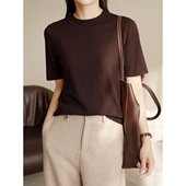 无补 中袖 女士全羊毛针织衫 福利款 圆领五分袖 打底衫 春秋款