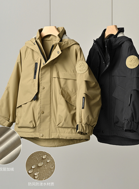 180 青少年休闲外套男女童加绒外套中大童宽松休闲上衣 秋冬 童装