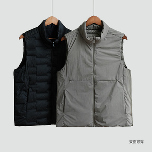双面穿 外套 80白鸭绒柔软男士 无袖 冬k 保暖羽绒立领马甲 轻量化