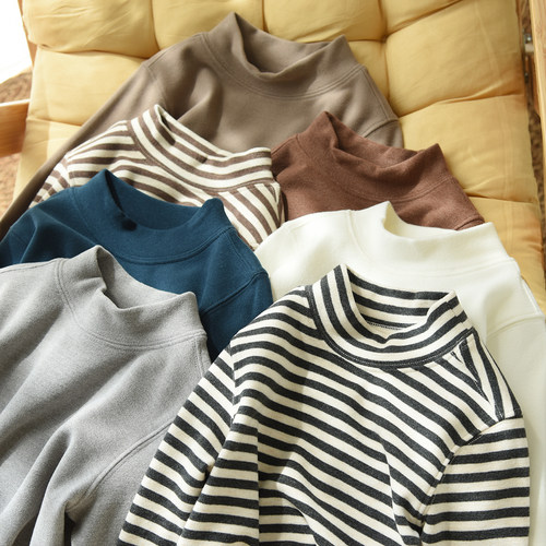 水沐良品半高领长袖发热打底衫