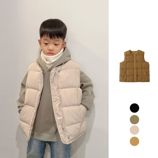 儿童丝绵马甲 防风防泼水 男童女童加厚保暖坎肩 中大童 冬款童装