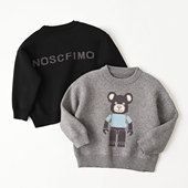 童装 儿童保暖毛衣 秋冬款 中大童打底衫 男女童卡通小熊针织上衣