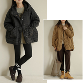 女士连帽羽绒服 轻薄宽松中长外套 秋冬款 90白鸭绒阔版 女装