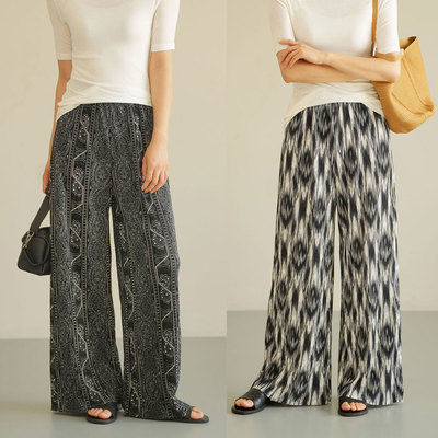 女士薄款百褶裤阔腿裤长裤春夏