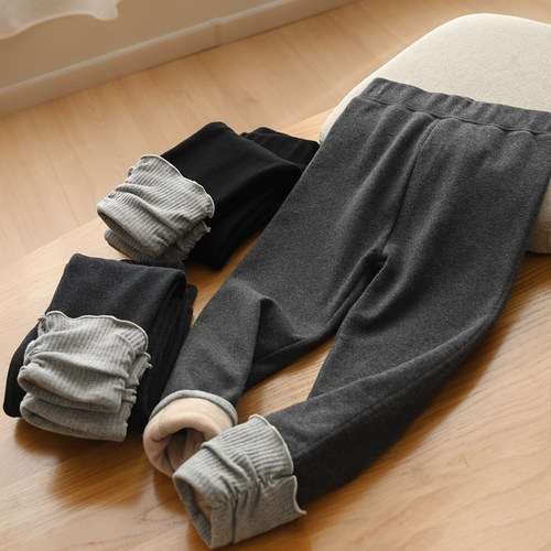 儿童双层堆堆加绒裤保暖打底裤