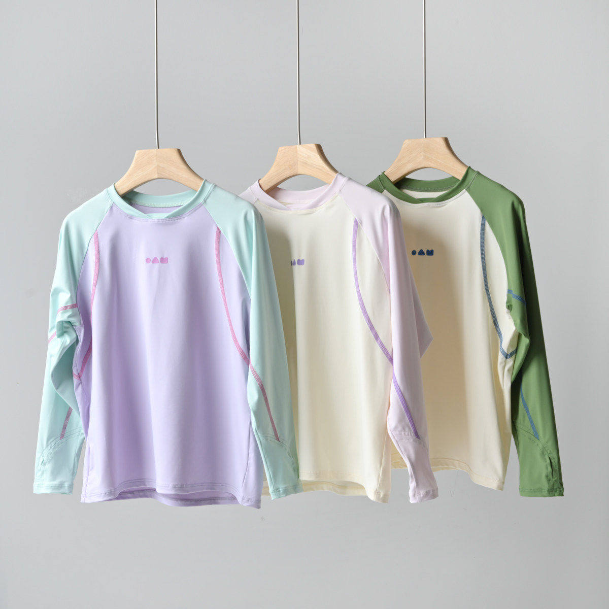 A类速干 儿童拼色运动T恤 凉感上衣防晒 长袖男童女童 中大童夏款