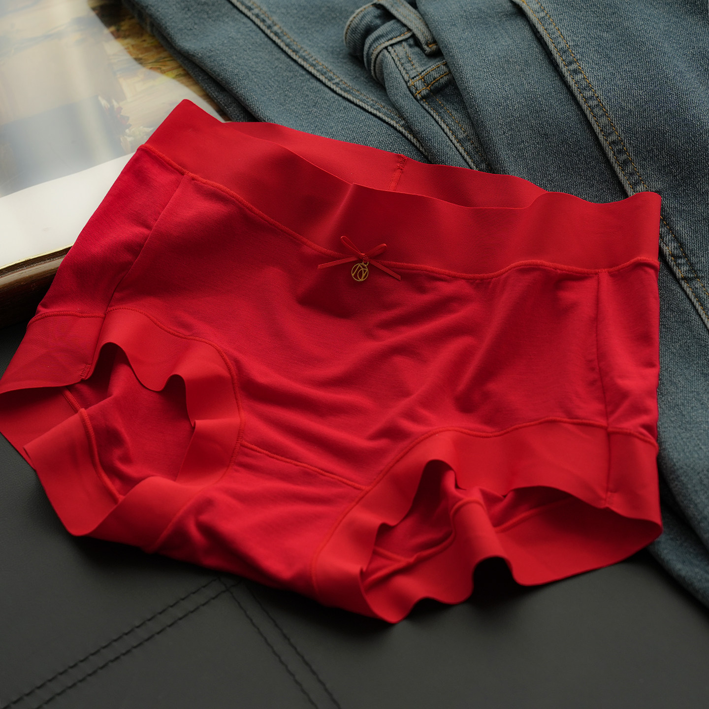 女士内裤 本命年红色内裤 莫代尔三角裤中腰无痕三角短裤,女士内衣/男士内衣/家居服,女三角裤,淘宝优惠券,粉丝福利购,淘宝优惠卷