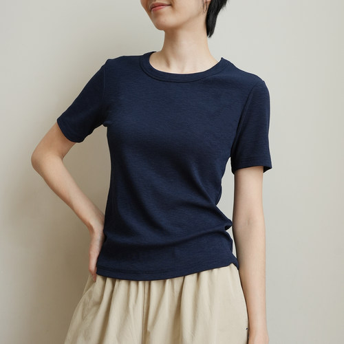 女士圆领短袖正肩显瘦T恤衫夏款