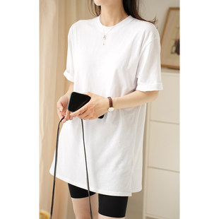 反季特 女士中长款白T恤 夏款 女装