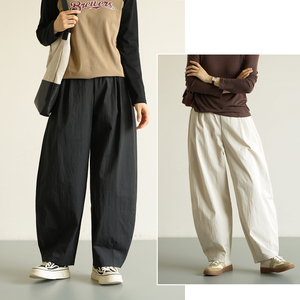 高个穿 锦棉 女士宽松茧型裤 中高腰长腿裤休闲裤 春秋款女装