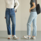 通勤弹力九分烟管裤 女装 女士简约百搭牛仔裤 法棍裤 直筒裤 春夏款
