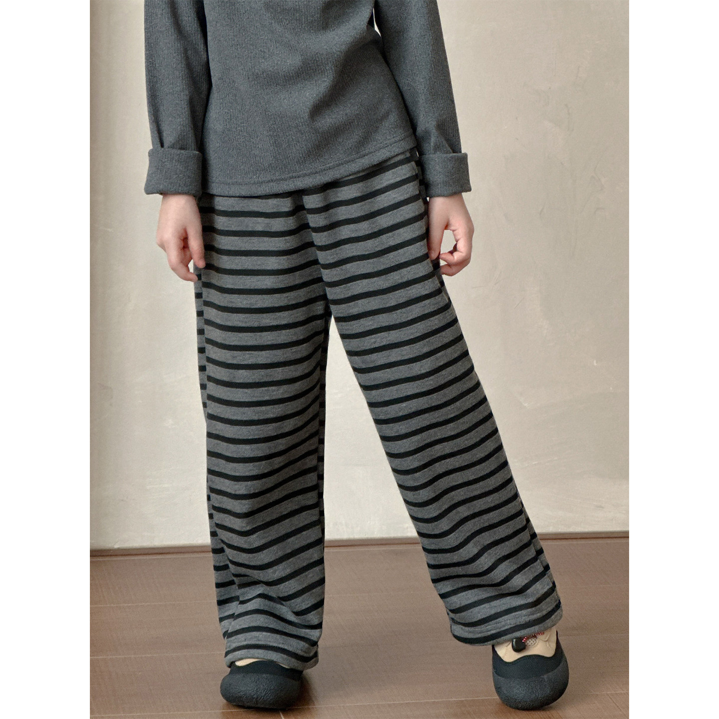 500g 深灰+黑 加绒儿童条纹直筒裤 复合一体绒 女童长裤冬款 童装,童装/婴儿装/亲子装,裤子,淘宝优惠券,粉丝福利购,淘宝优惠卷