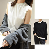 女装 合适 50支精疏棉纯棉打底衫 秋冬季 领高和衣长 女士全棉背心