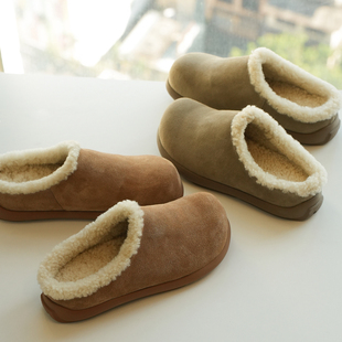 羊皮皮毛一体穆勒鞋 保暖加绒真皮勃肯小土豆一脚蹬外穿包头k