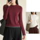 女士长袖 春秋款 T恤 软糯 假两件保暖打底衫 圆领内搭上衣 女装