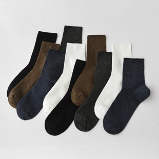 保暖纯色 男士 无骨吸汗透气 秋冬加厚中筒棉袜 棉袜子 袜子