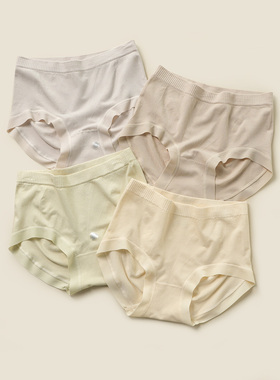 A类女士内裤有大码50支莫代尔无缝一体 桑蚕丝底裆 中高腰 四季款