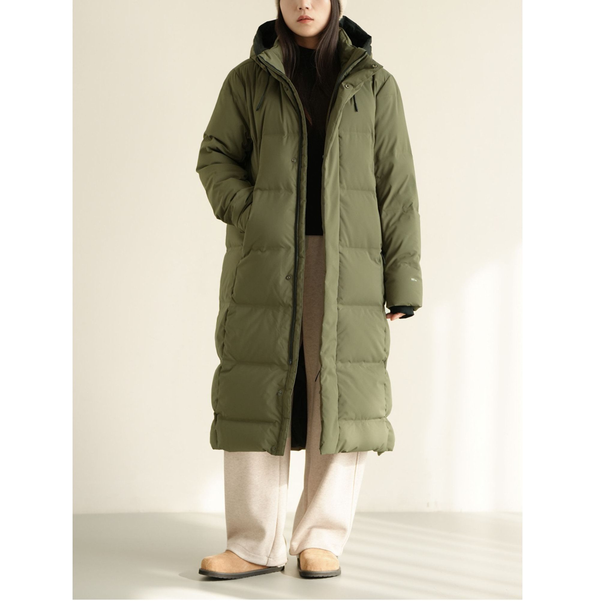 深冬情侣款 95雁鸭绒 长款连帽羽绒服 男士女士保暖外套 冬款