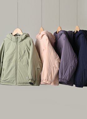 儿童轻量连帽棉服 男童女童保暖棉衣外套中大童校服内胆 180冬款