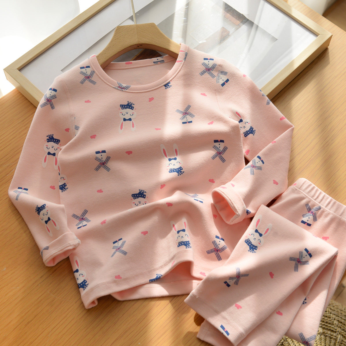 儿童纯棉内衣套装女童秋衣秋裤