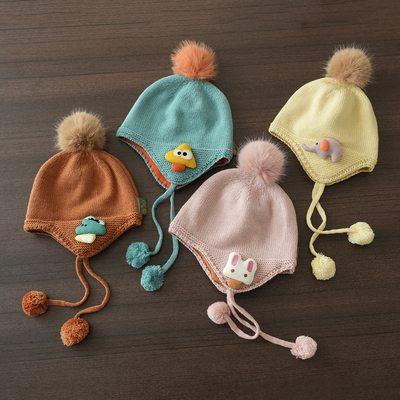 双层针织护耳帽针织毛线帽