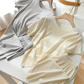 儿童无痕套装 夏款 男童女童短袖 中大童 七分裤 奥地利兰精天丝