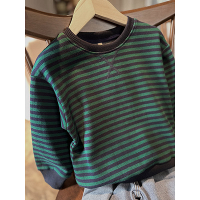 条纹棉布卫衣牛仔裤男女童春秋