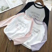 棉质休闲辣妹长袖 女童打底衫 男童运动洋气童装 新款 T恤秋 2026春季