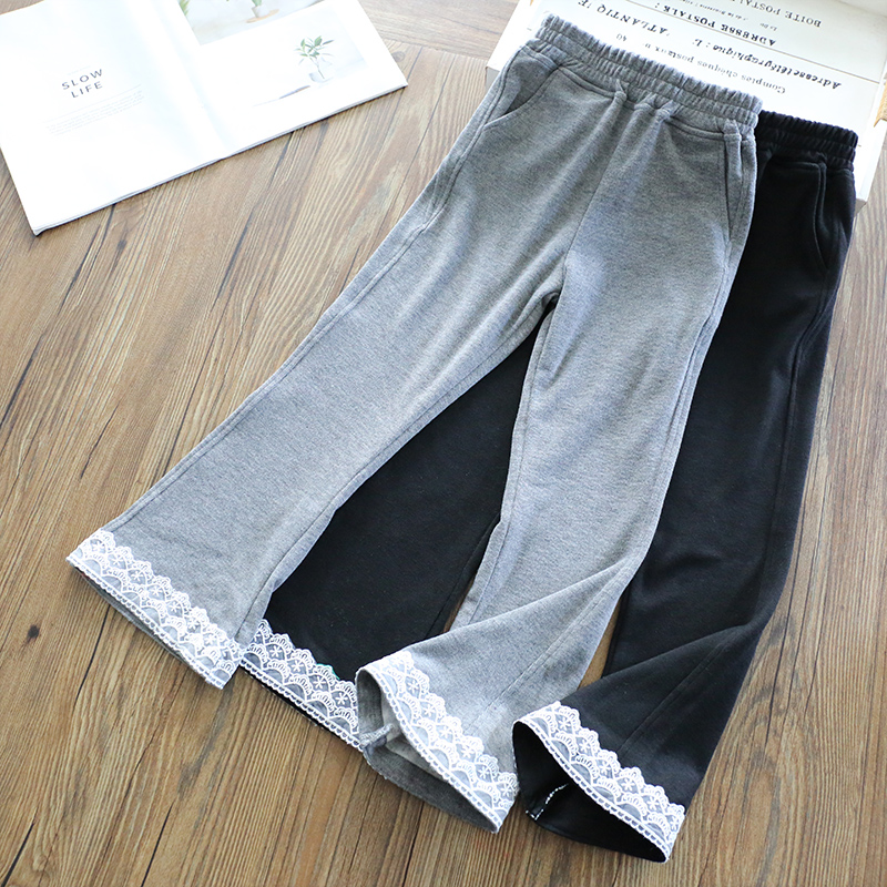 女童蕾丝花边休闲喇叭裤潮裤