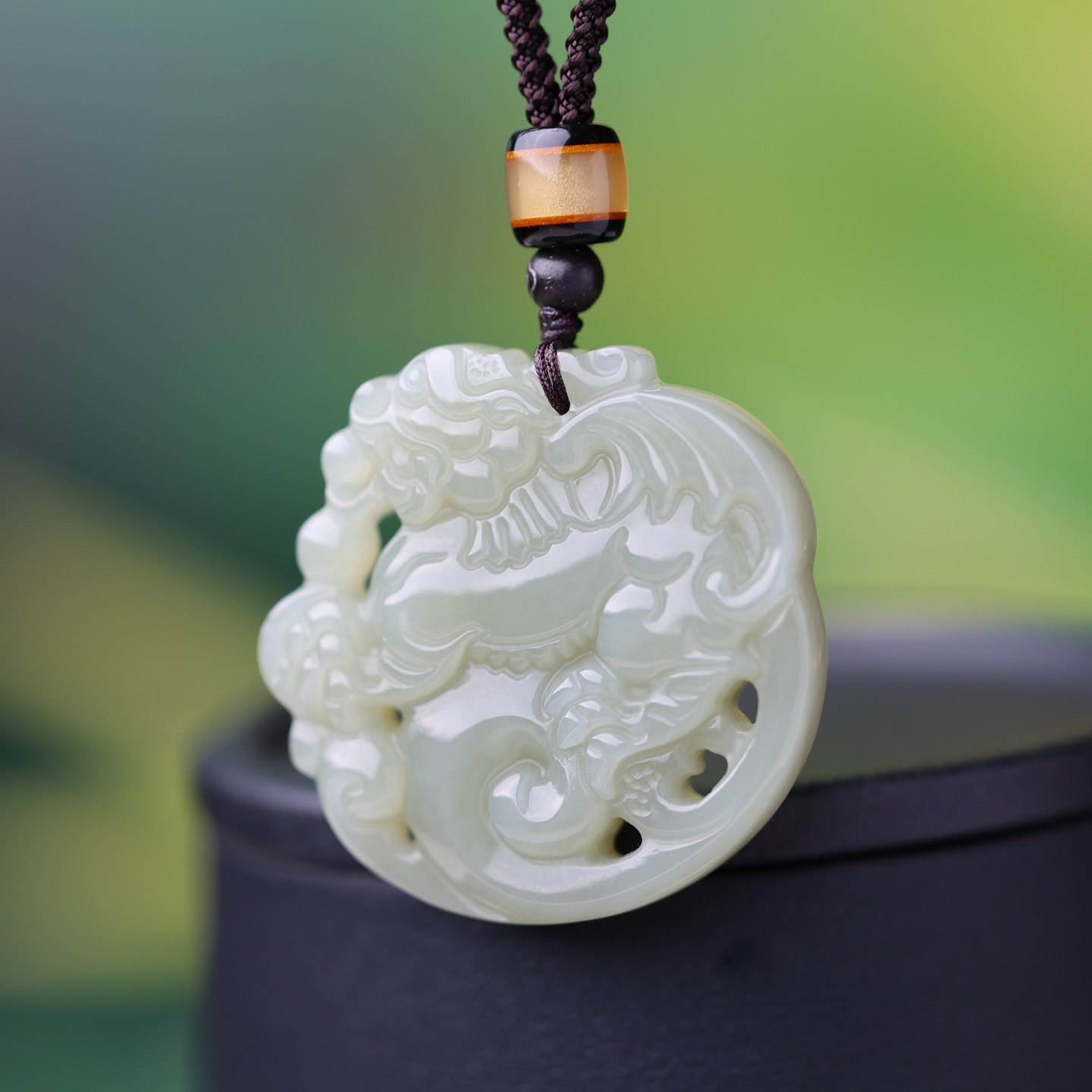 天然和田玉青海镯心料吉祥仿古兽寓意吉祥平安无事玉牌玉石15634