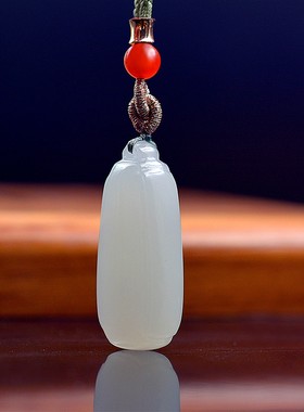 精雕和田玉青海钢板料冰底浅晴水无棉无瑕疵玉质干净无事牌D15390