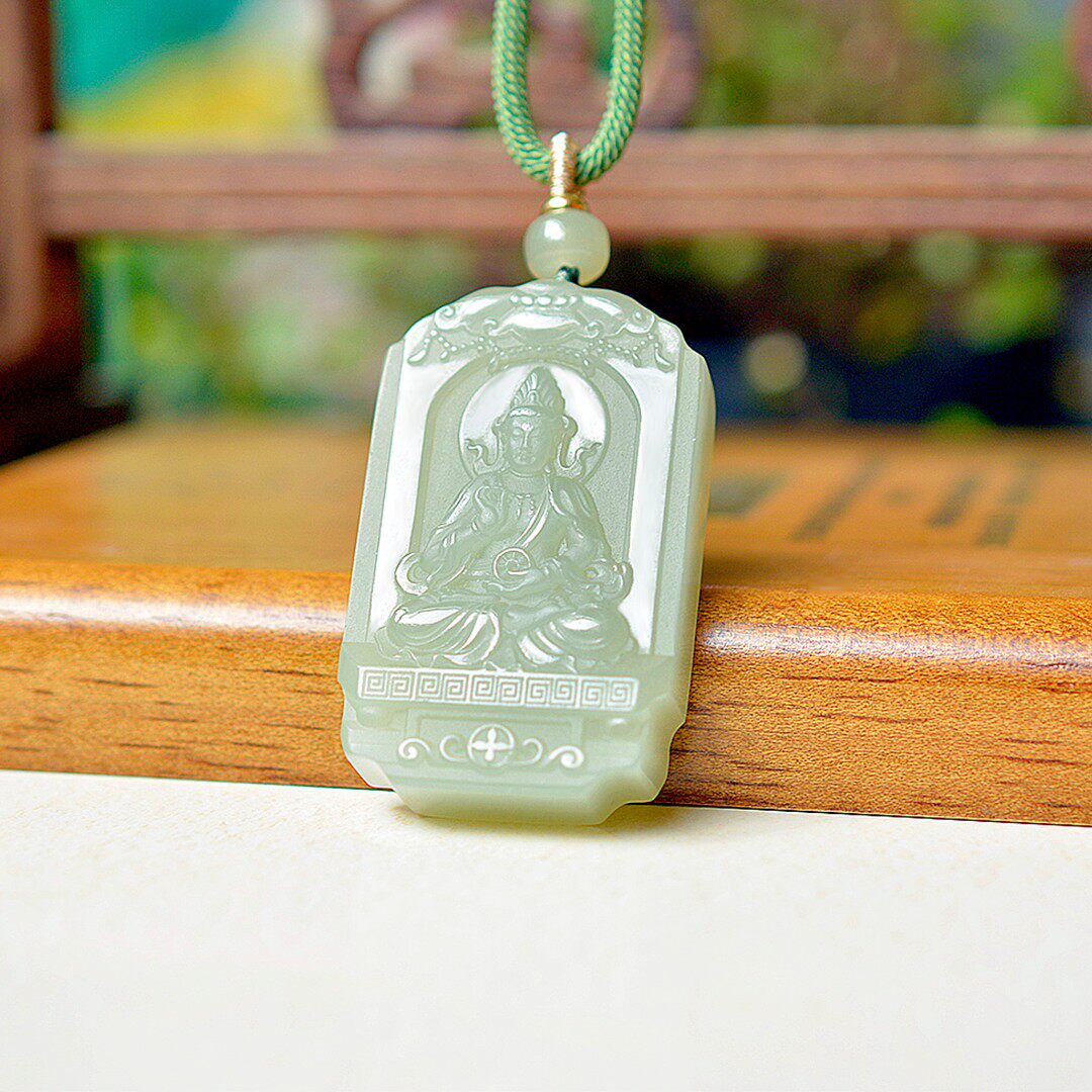 源头直供和田玉青海钢板料冰底晴水高冰高油无结构观音牌子D15283