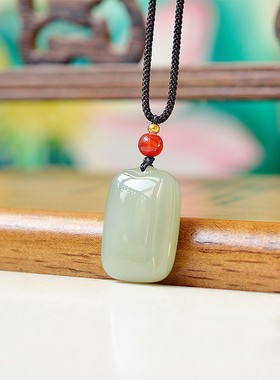 亏爆啦和田玉青海老坑料冰底晴水色油润完美干净面包平安牌D15364