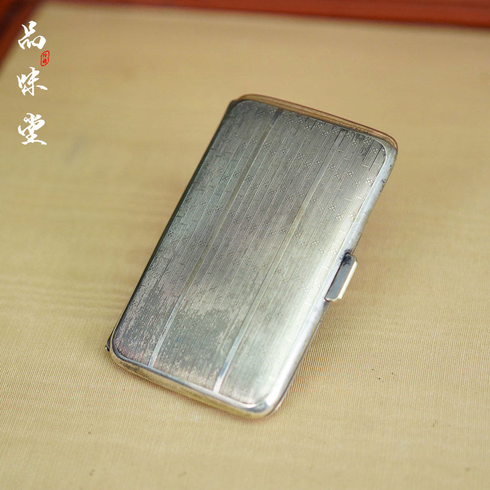 早期欧洲纯铜镀银老式复古烟盒烟具双层手卷便携个性男送朋友烟具