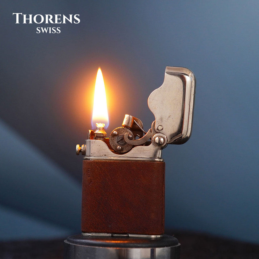 1923年瑞士Thorens托伦斯ALPACCA镍银四代单抓大号点火煤油打火机