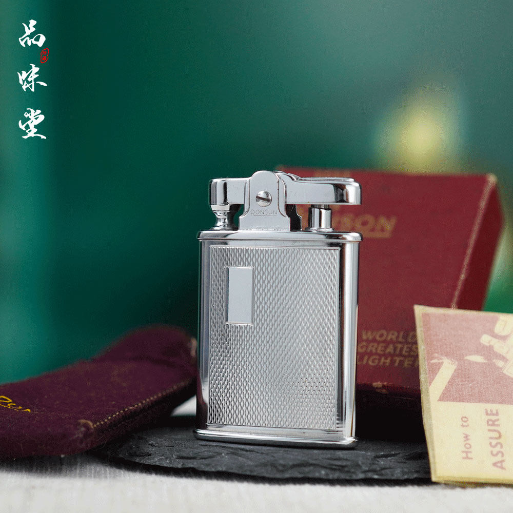 全新1940年英国RONSON朗森纯铜镀铬煤油古董打火机加长款原装正品
