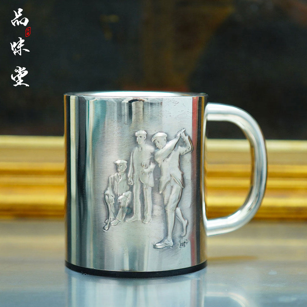 1994年份日本产镀银马克杯水杯茶杯复古个性生日礼物高尔夫款酒杯