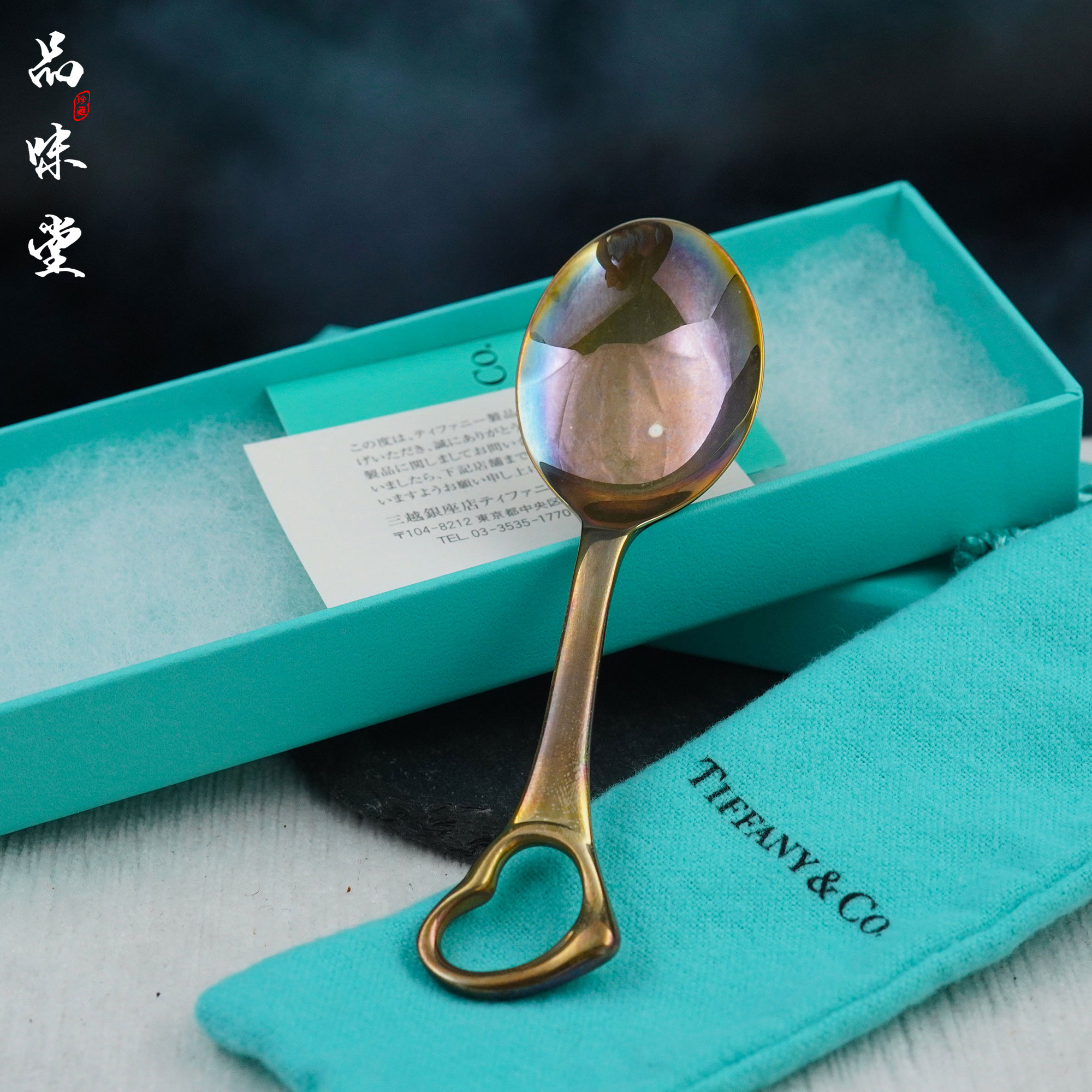 意大利原装进口Tiffany蒂芙尼925纯银心形甜品勺子汤勺咖啡勺全新
