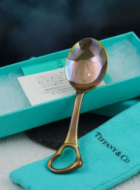意大利原装进口Tiffany蒂芙尼925纯银心形甜品勺子汤勺咖啡勺全新
