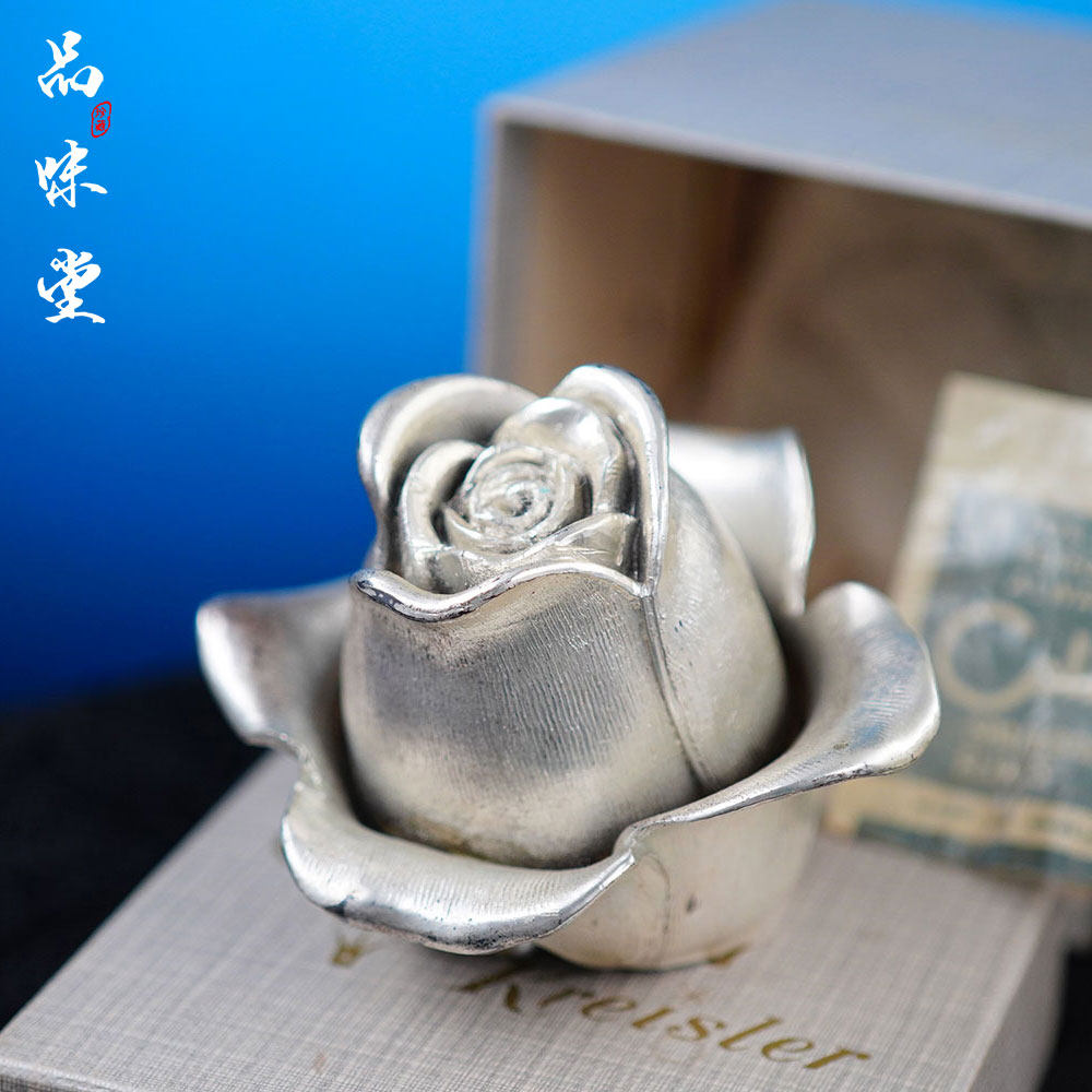 1950年英国Colibri科乐比玫瑰花朵煤油机台式古董打火机花卉绝版