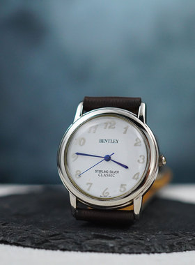 经典Bentley宾利纯银表Sterling腕表手表男士复古个性商务 送朋友