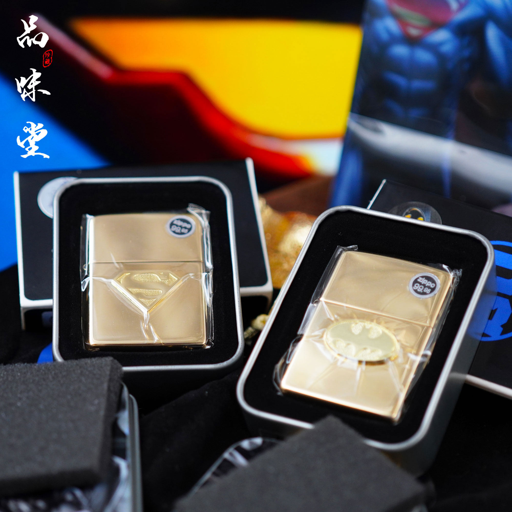 2022年美国zippo芝宝dc限定蝙蝠侠超人套装打火机纪念收藏级绝版