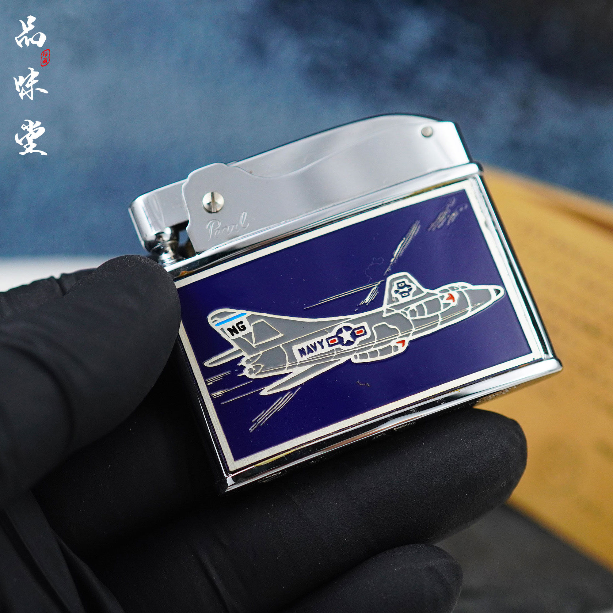 全新日本原装进口限量版空军纯铜蚀刻艺术煤油古董打火机限量精品